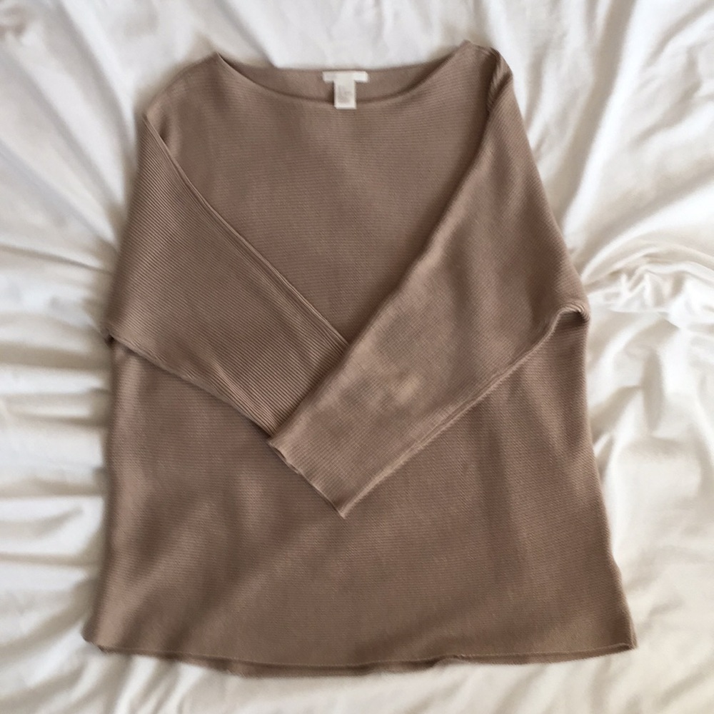 H&M ribbed, slouchy w 3 quarter sleeves EUC
